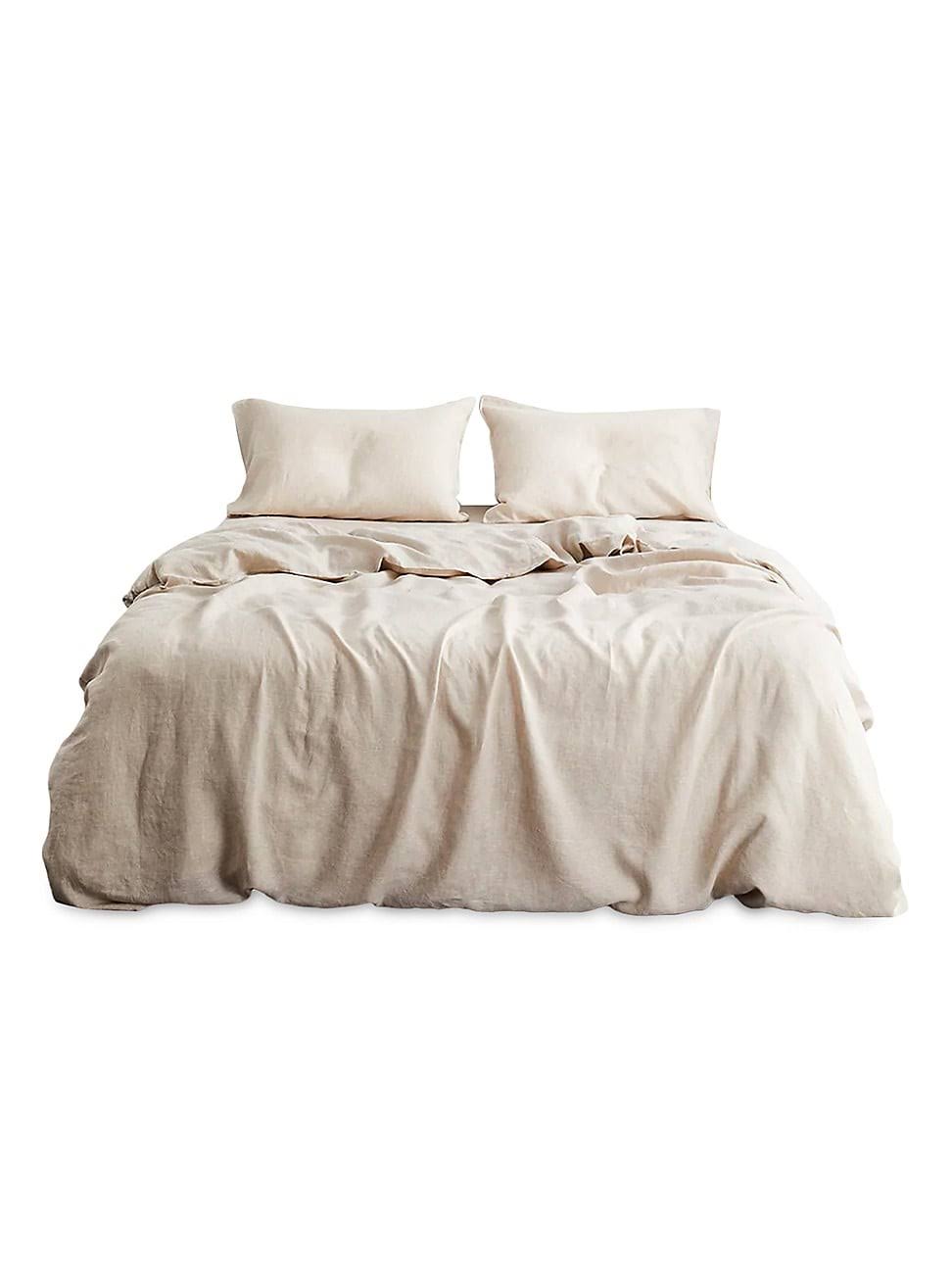 2f1a7cbd8222040f81b708878b5b5066d46b3d583de1c0758035f59802b31850.jpg Oatmeal 100% French Flax Linen Bedding Set - Twin XL - Bed Threads - Image 1