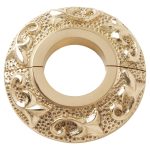 Signature Hardware 907302-1 Floral Textured Radiator Flange - Fits 1" IPS Pipe Polished Brass Rough Plumbing Pipe and Fittings Flanges