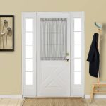 Aquazolax Thin Sheer French Door Curtain Panel Elegant Solid Voile Curtain 54x40 Inches Glass Door Drapery and Drape with Tieback - 1 Panel, Grey