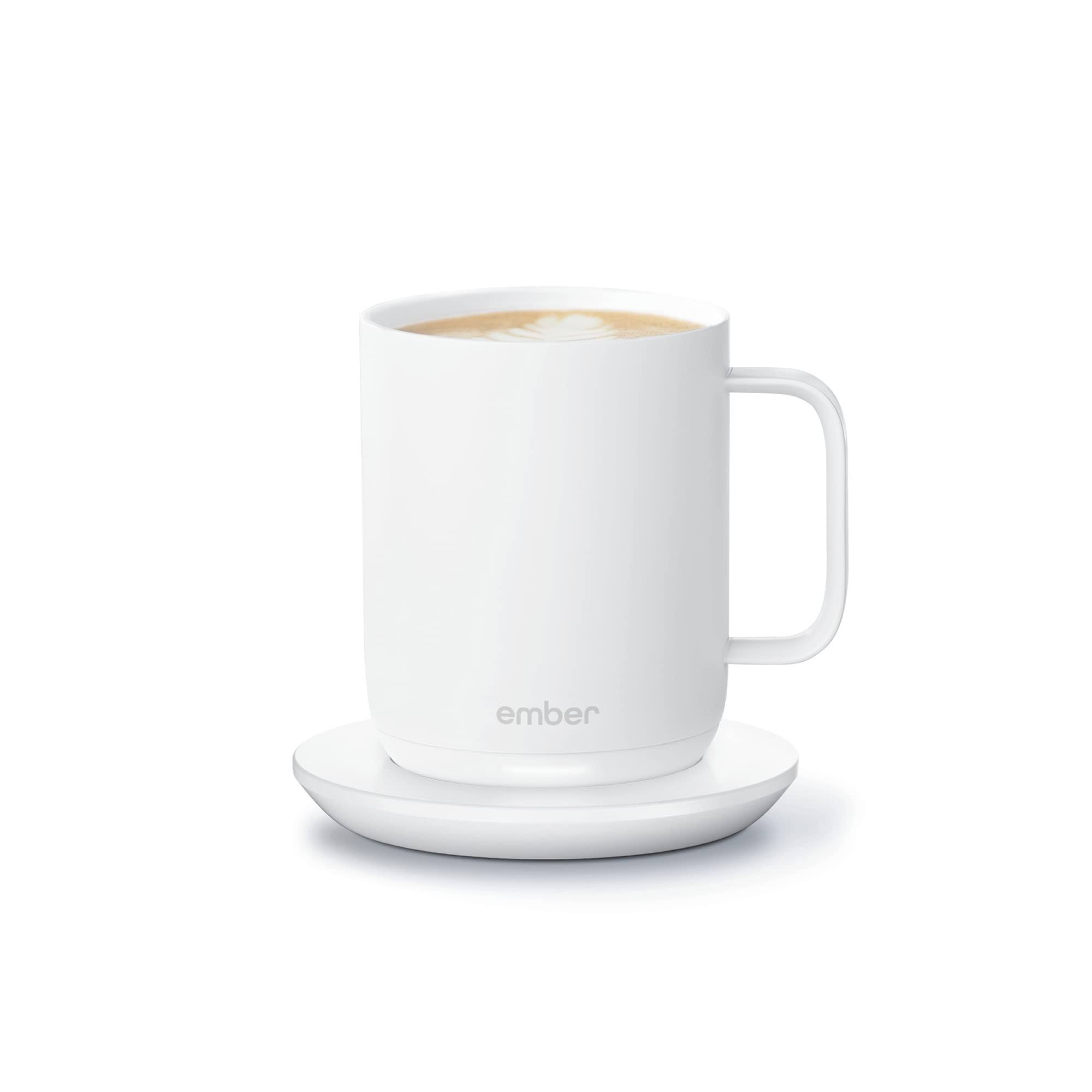 2f442e00b3c02020745f96eabbd97346ece4eebd4a6cf31aae88dcb7c519581b.jpg Ember Temperature Control Smart Mug 2 - 10 oz - App-Controlled Heated Coffee Mug - 80 Min Battery Life - Improved Design - White - Image 1