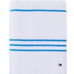 Tommy Hilfiger Modern American Stripe 30" x 54" Cotton Bath Towel - White/Blue