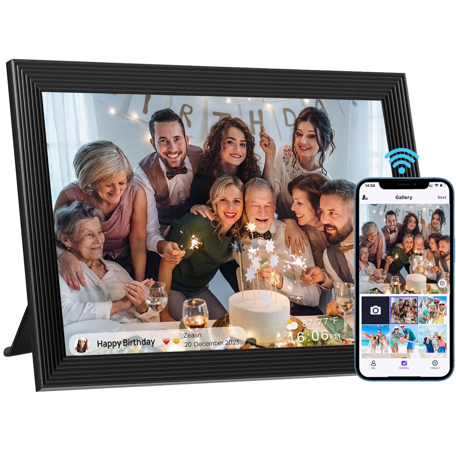 2f6f0844acdc66a421125c4899153ed24c96c40f3764fce8cbee918a79dde1ff.jpg 32GB 10.1 inch WiFi Digital Photo Frame 1280 * 800 IPS Touch Screen Share Moments Via App from Anywhere, Support Mirco SD Card Extend Storage, - Image 1