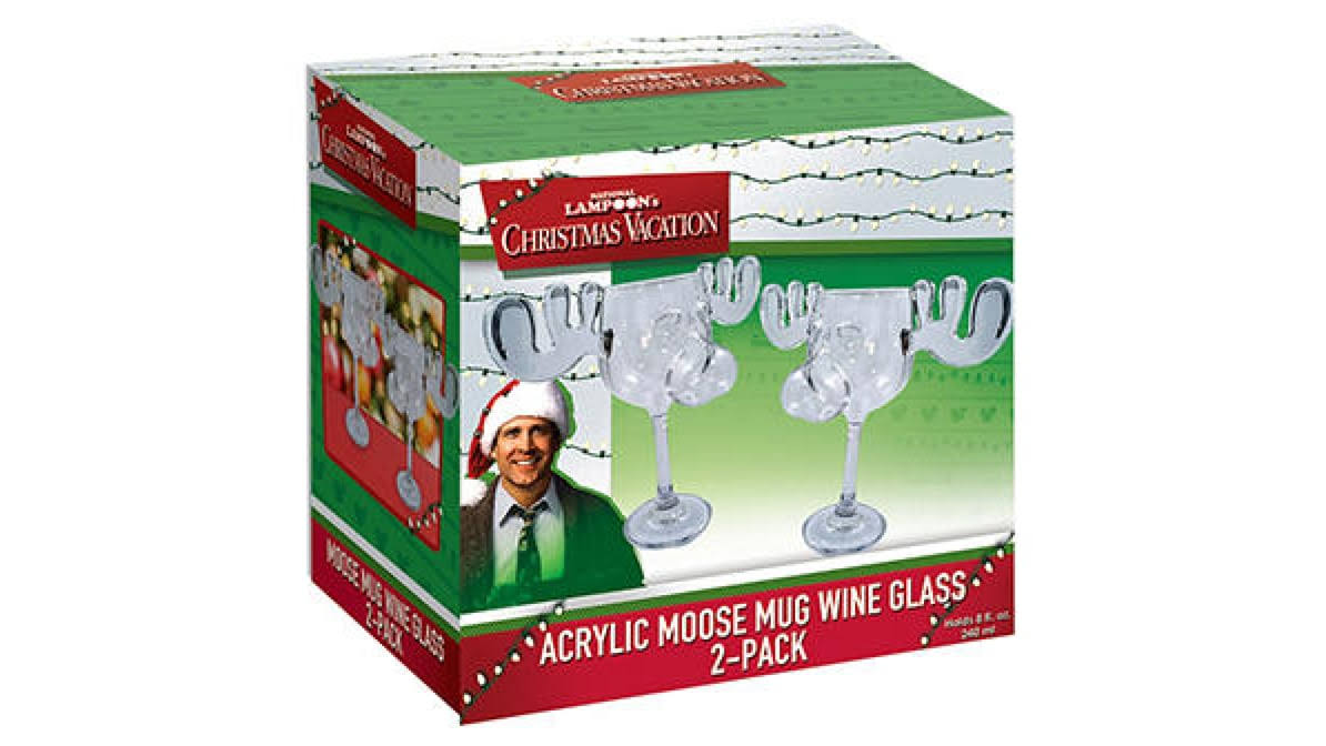 2fe3b8de1f9475e1a38a1984b60054db4f8ddbb798093af7c9903525fefe1c01.jpg National Lampoons Christmas Vacation Moose Mug Wine Glass 2-Pack - Image 1