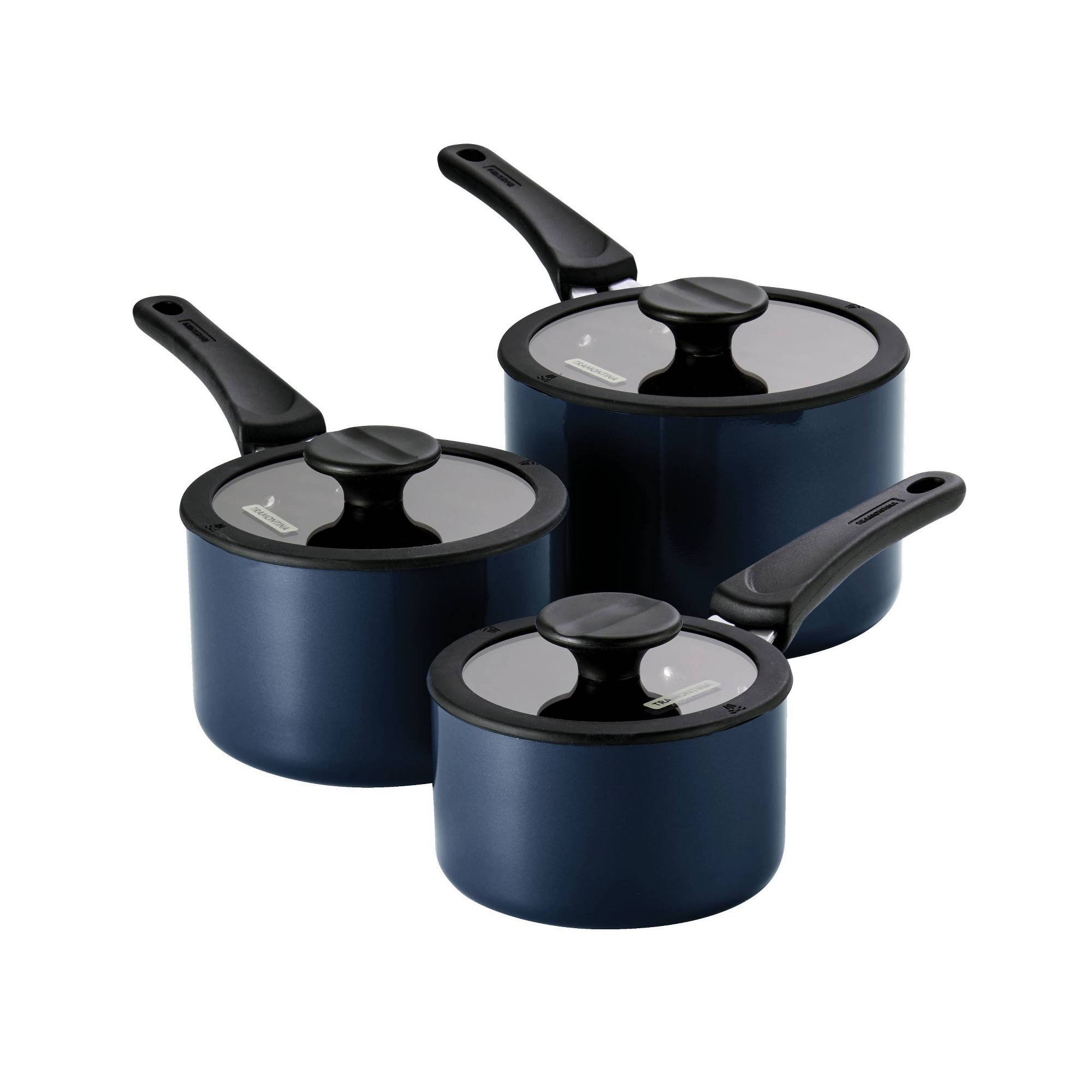 2fe40ddfc510bba682c235f487f6eceabfea9866b3373c8b4e0eda0715395c0a.jpg Tramontina 6-Piece Naval Nesting Nonstick Sauce Pan Set - Image 1