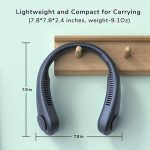 JISULIFE Portable Neck Fan, Hands Free Bladeless Fan, 4000 mAh Battery Operated Wearable Personal Fan, Leafless, Rechargeable, Headphone Design, USB