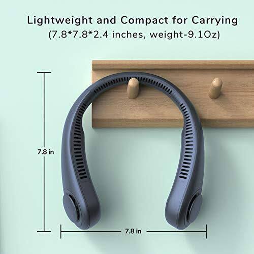2ff0b4a1bc86f0c32d07f073748974c76339239c0c67593ad3e8cb9486fa33d8.jpg JISULIFE Portable Neck Fan, Hands Free Bladeless Fan, 4000 mAh Battery Operated Wearable Personal Fan, Leafless, Rechargeable, Headphone Design, USB - Image 1