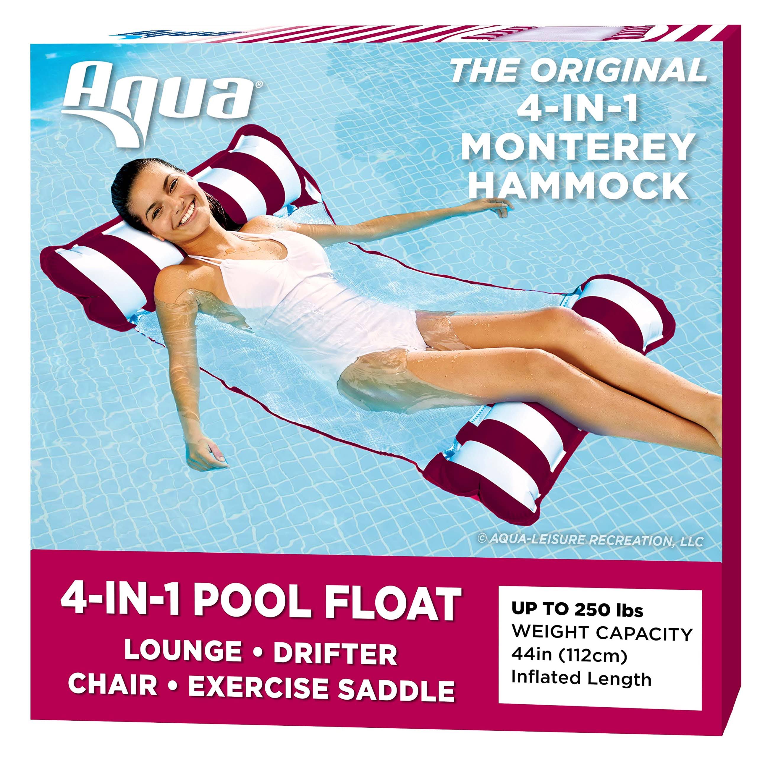 2ff35bfac3ee32f1eb5f69185ed3483420cdeff2f2a27784f1d910b241f7dd54.jpg Aqua 4-in-1 Monterey Hammock Inflatable Pool Float, Multi-Purpose Pool Hammock - Image 1