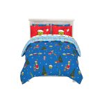 Franco Grinch by Dr. Seuss Holiday & Christmas Bedding Super Soft Comforter and Sheet Set with Sham