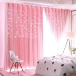 Unistar 2 Panels Stars Blackout Curtains for Bedroom Girls Kids Baby Window Curtain Double Layer Star Cut Out Aesthetic Living Room Decor Wall Home