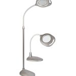 Ottlite 2-in-1 LED Magnifier Floor & Table Lamp, Silver