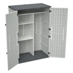 AECOJOY 61.6 Cu.ft Outdoor Resin Storage Shed with Easy Lift Hinges & Adjustable Divider