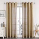 Kate Aurora Artisan Lightweight Transparent Faux Silk Sheer Grommet Single Curtain Panel - Tan