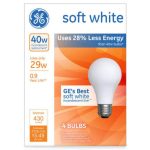 Ge Light Bulb, Incandescent, Soft White, 29 Watts - 4 light bulbs