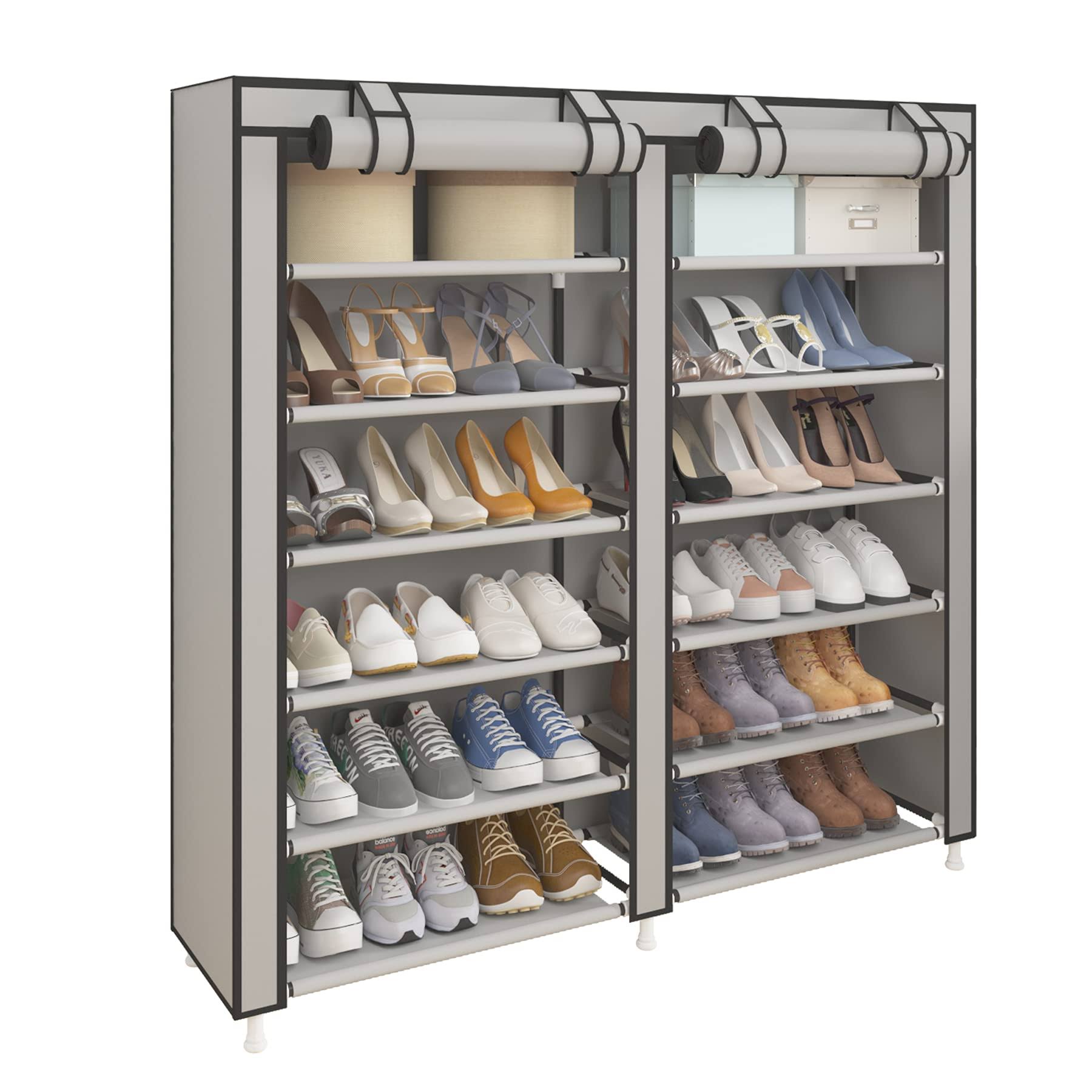 30be77868118b27002ab80d8f4ef77368f1a6b0d486596d22a5ff852d0e17923.jpg UDEAR Shoe Rack Portable Storage Free Standing Shoe Organizer with Non-Woven Fabric Cover Grey - Image 1