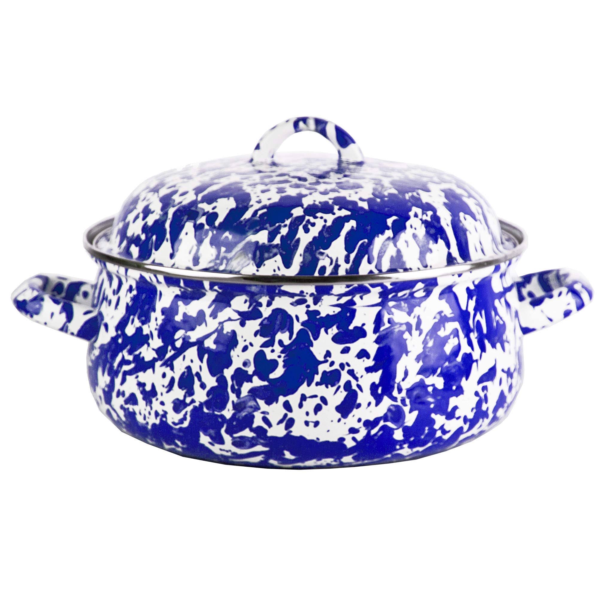 30cdfc47ba120d5e32249fc5b8b92997858815675e08058e52af5f2c67df46f4.jpg Golden Rabbit 4-Qt. Swirl Dutch Oven - Cobalt - Image 1