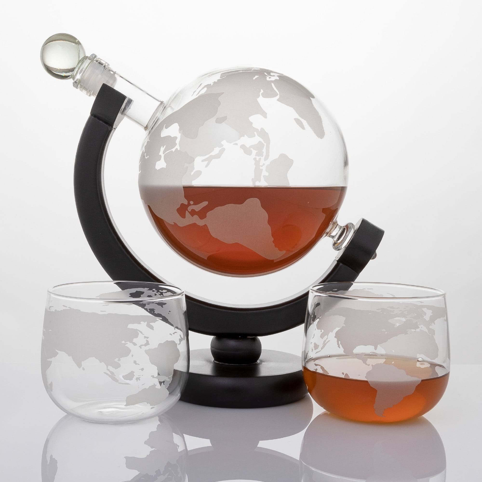 30d9cd57d2c7cc4c617cf5c13eb0490b225a5e84cc9c3c021b97663ee3e2b60d.jpg Hammer & Axe Globe-Shaped Whiskey Decanter Set - Image 1