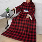 PAVILIA Fleece Blanket with Sleeves for Women Men Adults