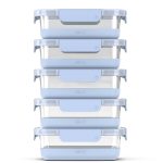 Ello 10pc Glass Meal Prep Food Storage Container Set Blue