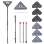 JH Dream Wall Cleaner with 82" Long Handle,Retractable Extension Pole, 360�� Rotatable, Wall Washer Cleaning Mop for Baseboard Window Floor, Dry Dust