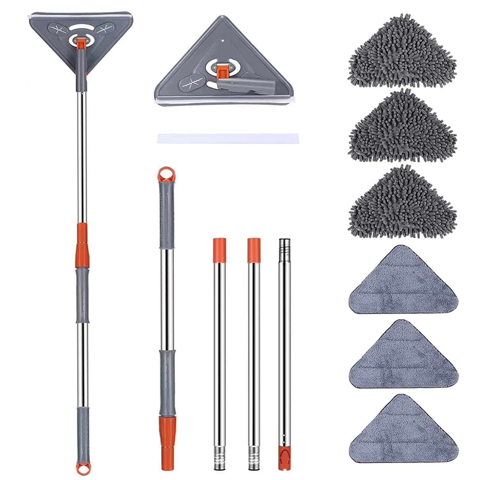 30eb835d4cf0f1f4817b77427d3f9759f5244f93b260b991f48f1706602f71f6.jpg JH Dream Wall Cleaner with 82" Long Handle,Retractable Extension Pole, 360�� Rotatable, Wall Washer Cleaning Mop for Baseboard Window Floor, Dry Dust - Image 1