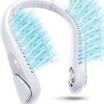 Jialexin Personal Neck Fan, Neck Fans Portable Rechargable 6000mAh Battery Operated Wearable Bladeless Neck Fan-3 Speeds(White)