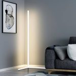 Ozarke Corner Floor Lamp, Minimalist LED Lamp Warm Color, White