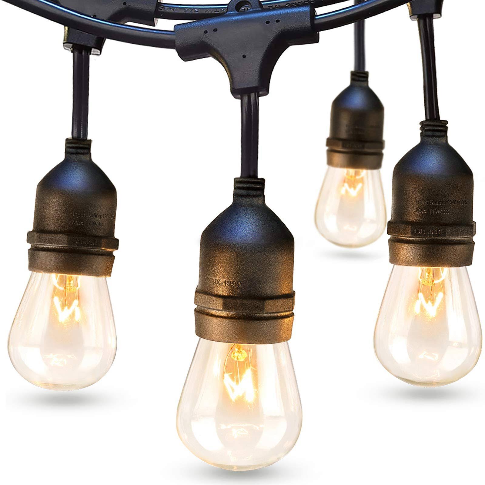 31096506012442ecac5fe2ca84fbee0579cbe44b5c3ef3c2e68a1a68e0afee3f.jpg 48 ft addlon Outdoor String Lights Commercial Grade Weatherproof Strand Edison Vintage Bulbs - Image 1