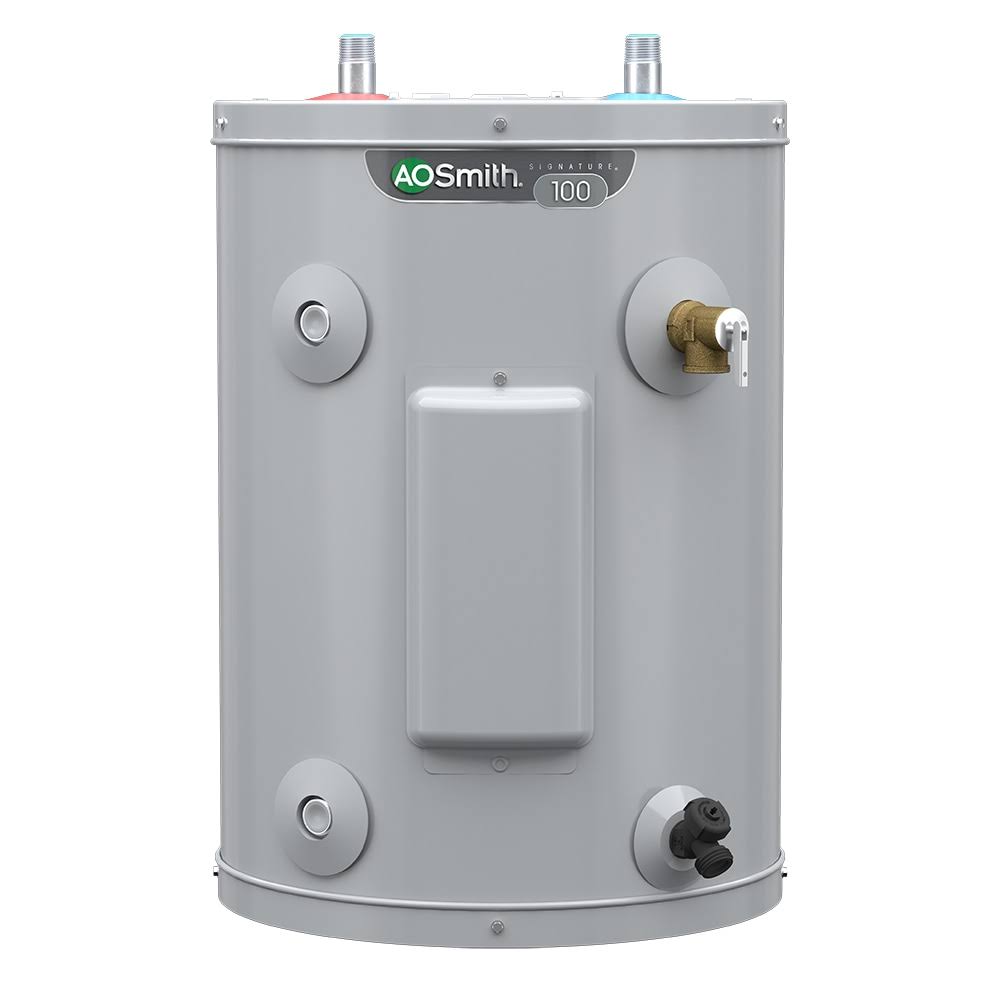 31193160d372ab344fc86bb0ee25e6b3104a0481d5f1296452976db51e2c6b44.jpg A.O. Smith Signature 6-Gallon Compact 6-Year Limited 1500-Watt 1 Element Point of Use Electric Water Heater | E6-6C15SV - Image 1