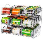 Utopia Kitchen Storage Can Rack Organizer Stackable Can Organizer Holds Upto 36 Cans for Kitchen Cabinet or Pantry (Chrome)