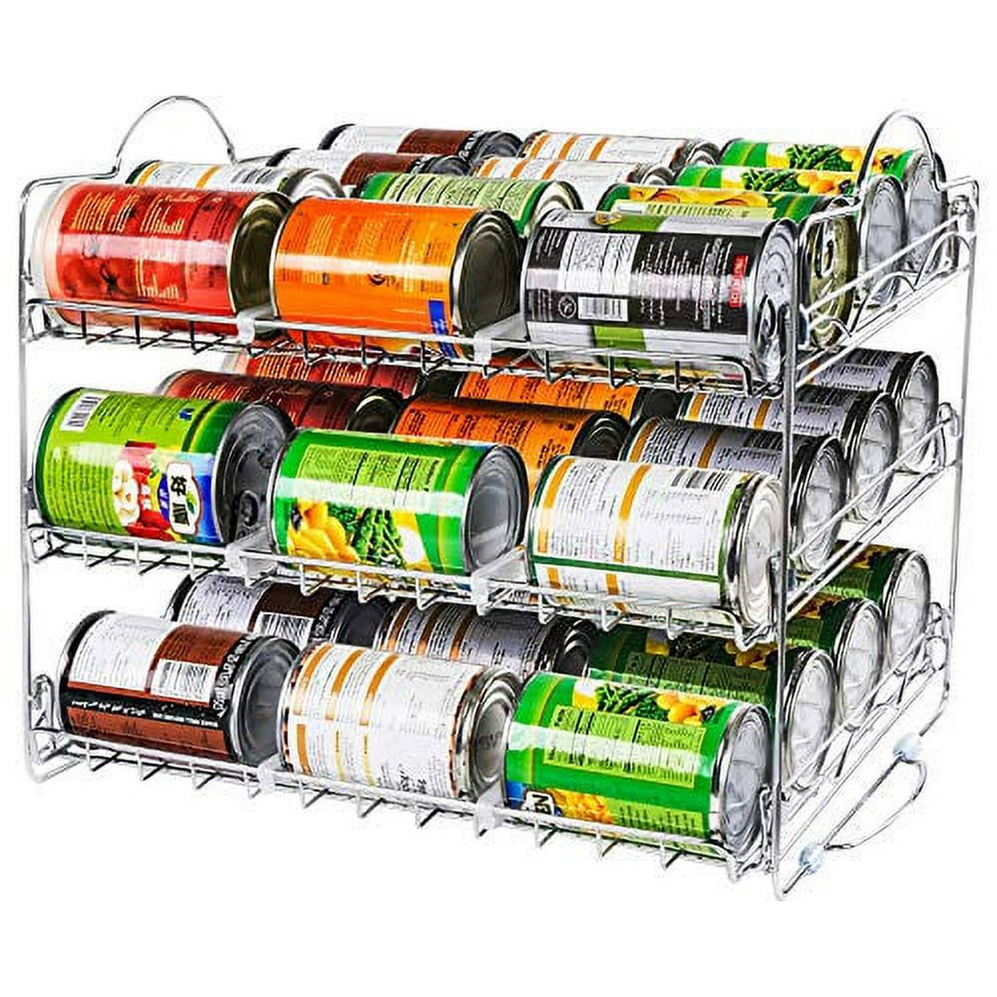 311e2f150a52b0866015bc35a674b62cdcadc79234d3ec523ee31971d3b0a785.jpg Utopia Kitchen Storage Can Rack Organizer Stackable Can Organizer Holds Upto 36 Cans for Kitchen Cabinet or Pantry (Chrome) - Image 1