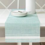 Real Living - Aqua Stripe-accent Bistro Table Runner