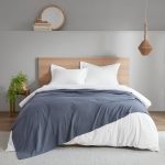 Clean Spaces Gauze 100% Cotton Lightweight Blanket - Full/Queen - Blue