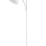 Mainstays 72" Combo Floor Lamp, Adjustable Reading Light, White, Plastic, Modern, Young Adult, Adult Use.
