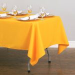 Linentablecloth 60 x 102 in. Rectangular Polyester Tablecloth Gold
