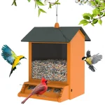 Digipettor 6 lb Squirrel - Proof Outdoor Wild Bird Feeder with Weight - Activated Perches, 4 Feeding Ports for Garden Yard Outside Decoration