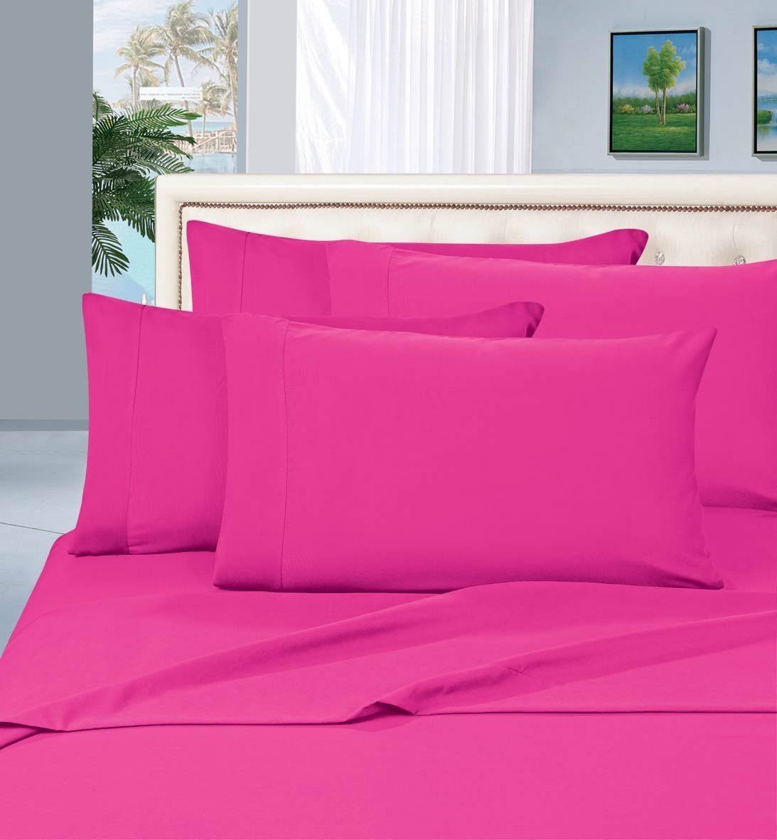 31ab5a828f50b274a37bdc90096358fcdd46eadf440fd63d7b293bce52f962ad.jpg Elegant Comfort 1500 Thread Count Wrinkle & Fade Resistant Egyptian Quality Ultra Soft Luxurious 2-Piece Pillowcases, King size, Hot Pink - Image 1