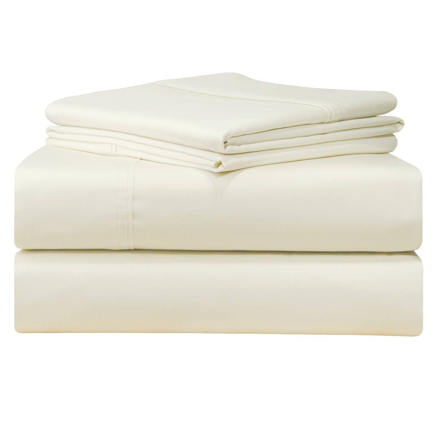 31b917804bb5a2b6139c890bd4bddf845b4ab7b18db555480e47e74109d83bf0.jpg Pointehaven 500 Thread Count Sheet Set, White, Queen, Cotton - Image 1