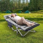 ABORON Portable Camping Cot with Mattress & Carry Bag, 75''X28'' Folding Sleeping Cots, Folding Bed Cot for Adults & Kids