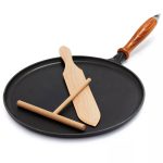 Staub 11" Cast Iron Crepe Pan with Spreader & Spatula | Matte Black