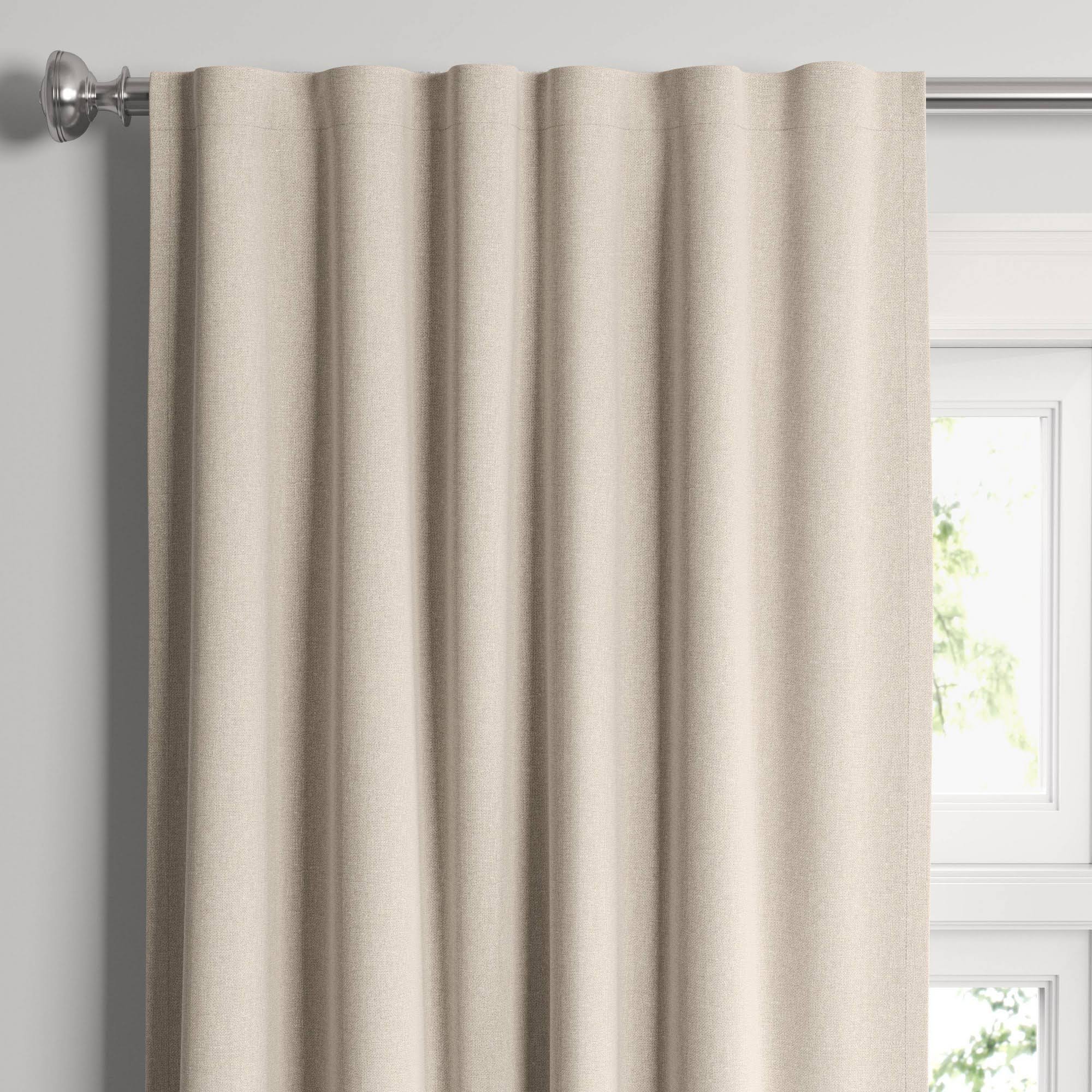 31cca155379fea803930c2d406c5bd7143566f1b6521017755a683173ed133f8.jpg 1pc Blackout Aruba Linen Window Curtain Panel - Threshold 50"W x 95"L - Image 1