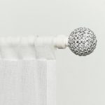 Exclusive Home Anastasia 1 inch Curtain Rod and Finial Set, White, Adjustable 36 inch-72 inch, Size: 36-72