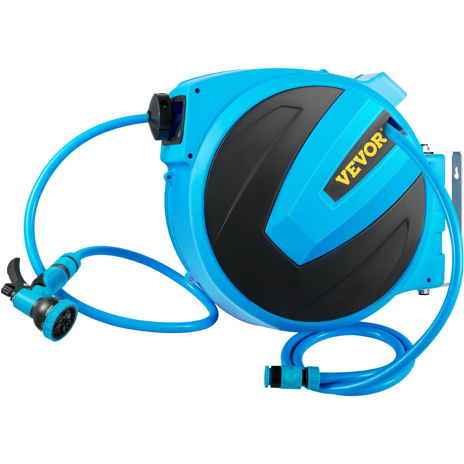 31f158436f8fedfaa9766fec030c606e3326a30734d97c952e7d62e1c90861bf.jpg VEVOR Retractable Hose Reel, 1/2 inch x 75 ft, Any Length Lock & Automatic Rewind Water Hose, Wall Mounted Garden Hose Reel w/ 180�� Swivel Bracket - Image 1