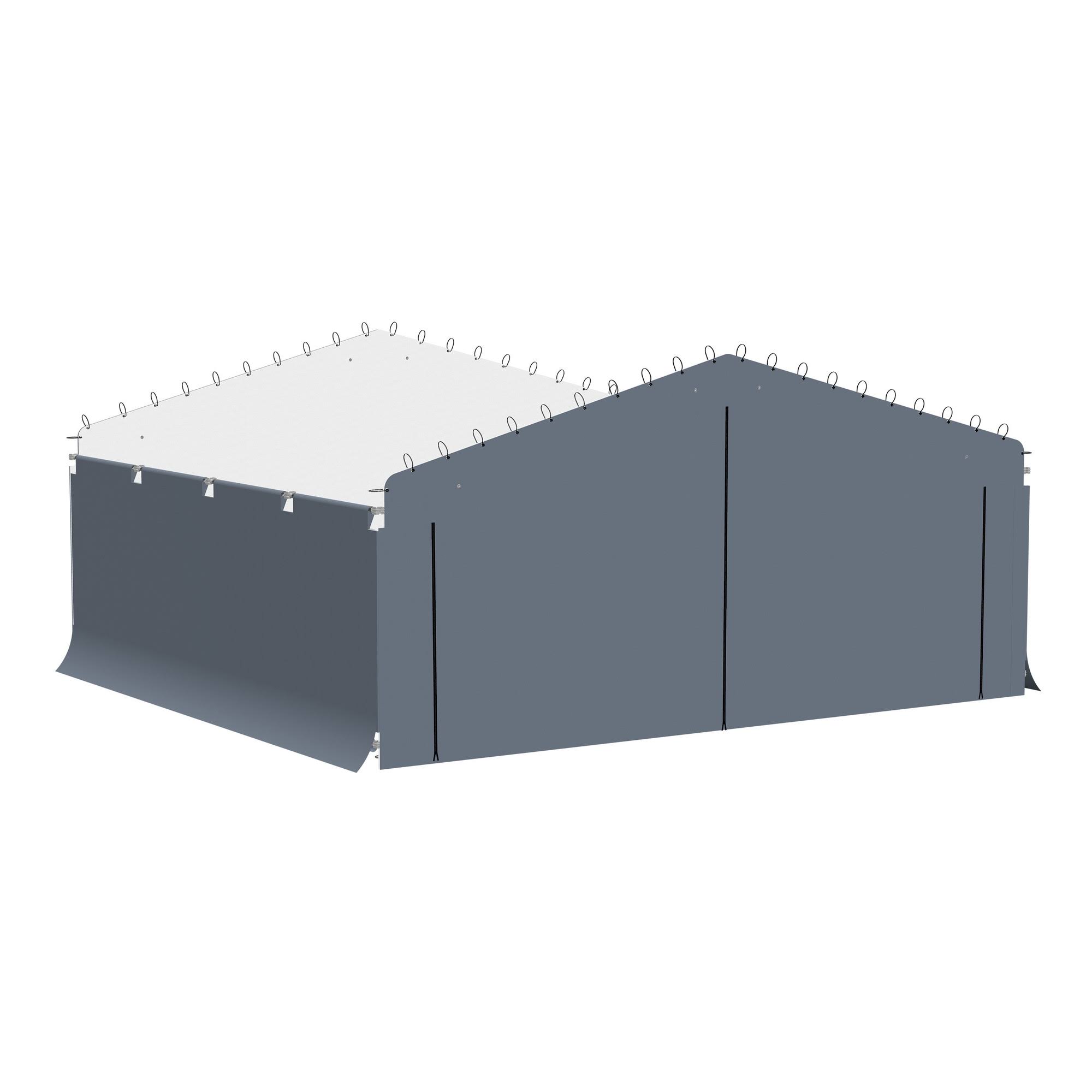 31f5feb4e8a80875b85b91f8d1bbf96056ac02cd0feb2ed9ad01fd9b71adf1f6.jpg Arrow Carport 20 ft. x 20 ft. Enclosure Kit, Gray - Image 1