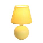 Simple Designs Yellow Mini Ceramic Globe Table Lamp