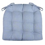 Madrid Dark Blue Dining Chair Pad with Ties - Size Standard - Latex Foam Fill Cushion - Machine Washable, Reversible, Solid Colo
