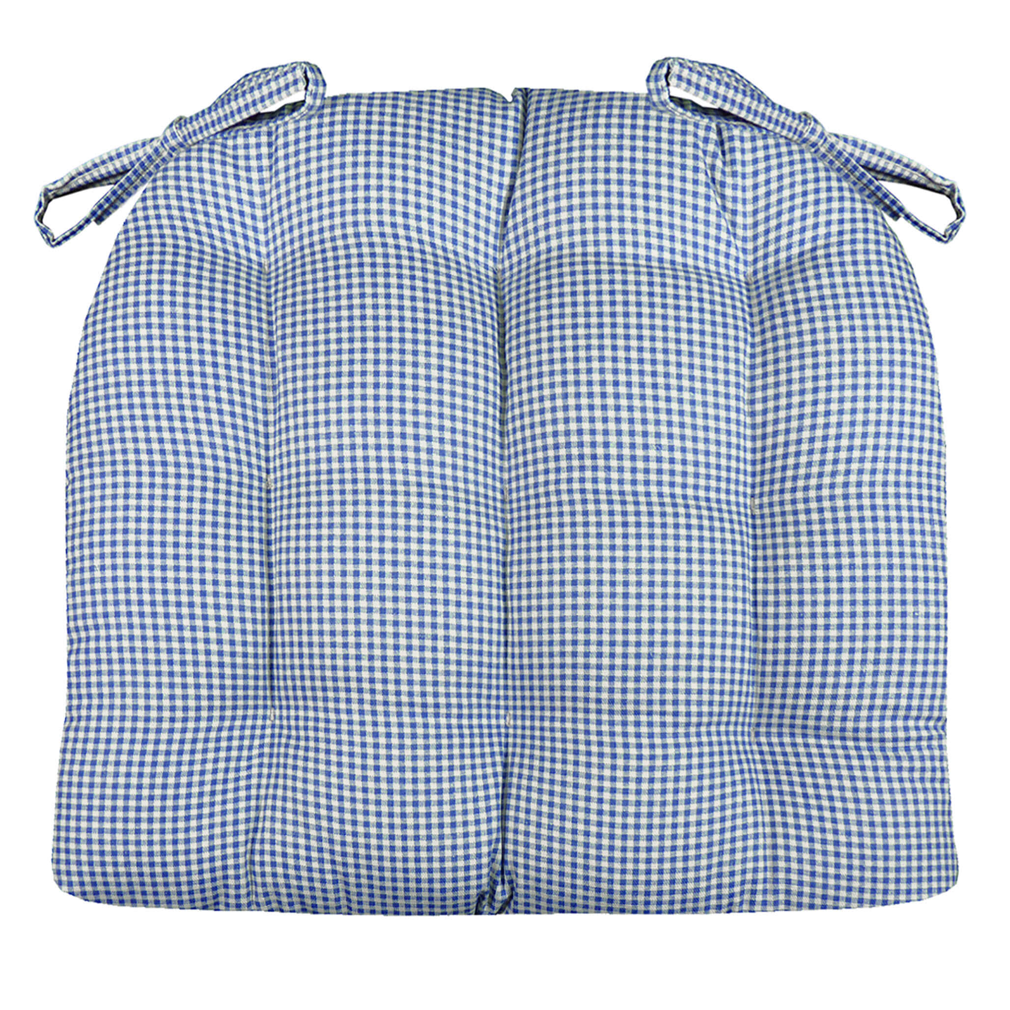 324ca5449b23821f6c9d20a6aa8a681c22235fd26b3adbba5ed4bdde84566d02.jpg Madrid Dark Blue Dining Chair Pad with Ties - Size Standard - Latex Foam Fill Cushion - Machine Washable, Reversible, Solid Colo - Image 1