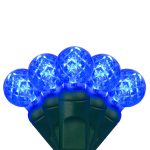 Wintergreen Lighting 70 Blue G12 LED String Lights, Green Wire, 4" Spacing