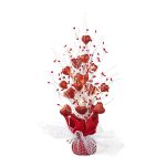 Glitzhome 21"H Lighted Valentine's Heart Table Tree, Pink