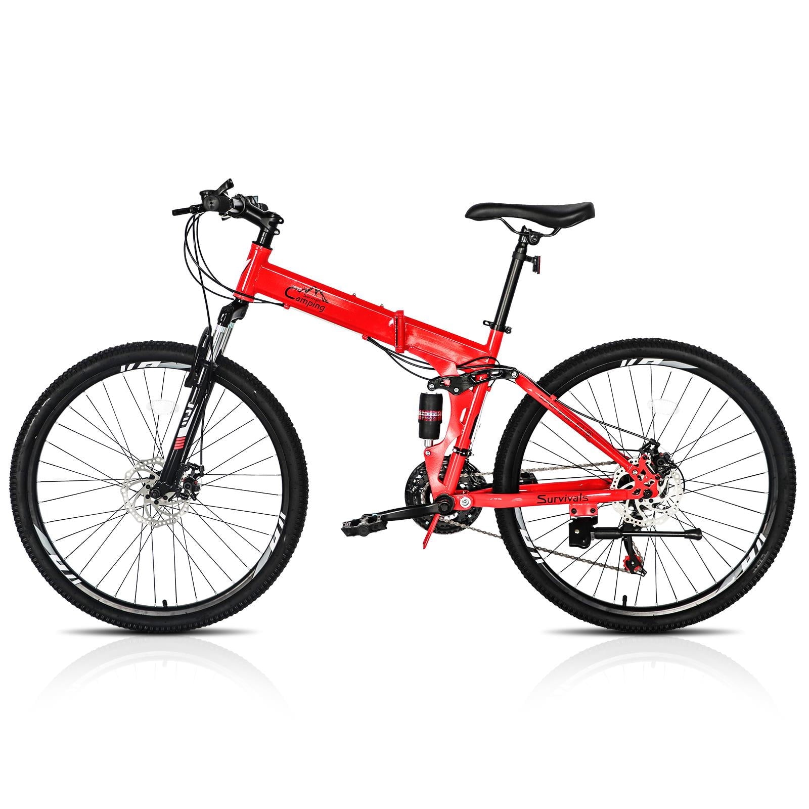 3278d9469e6a177bffe7c5cf652c3a8cfcce757d9f58a54ce9eca59db3501ae7.jpg Folding Mountain Bike Shimano 21-Speed. with 26 inch Wheels. Red - Image 1