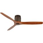 Casa Vieja 52" Windspun Rustic Farmhouse 3 Blade Hugger Indoor Ceiling Fan with Remote Control Oil Rubbed Bronze Walnut Solid Wood for Living